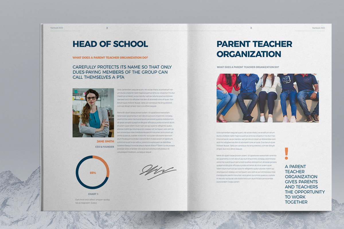 School Yearbook Template Brochure, a Brochure Template by Boris Cupac (Photo 2 of 7)