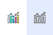 Graph and Diagram Concept Icons, an Outline Icon by vectorstank (Thumbnail 2 of 5)
