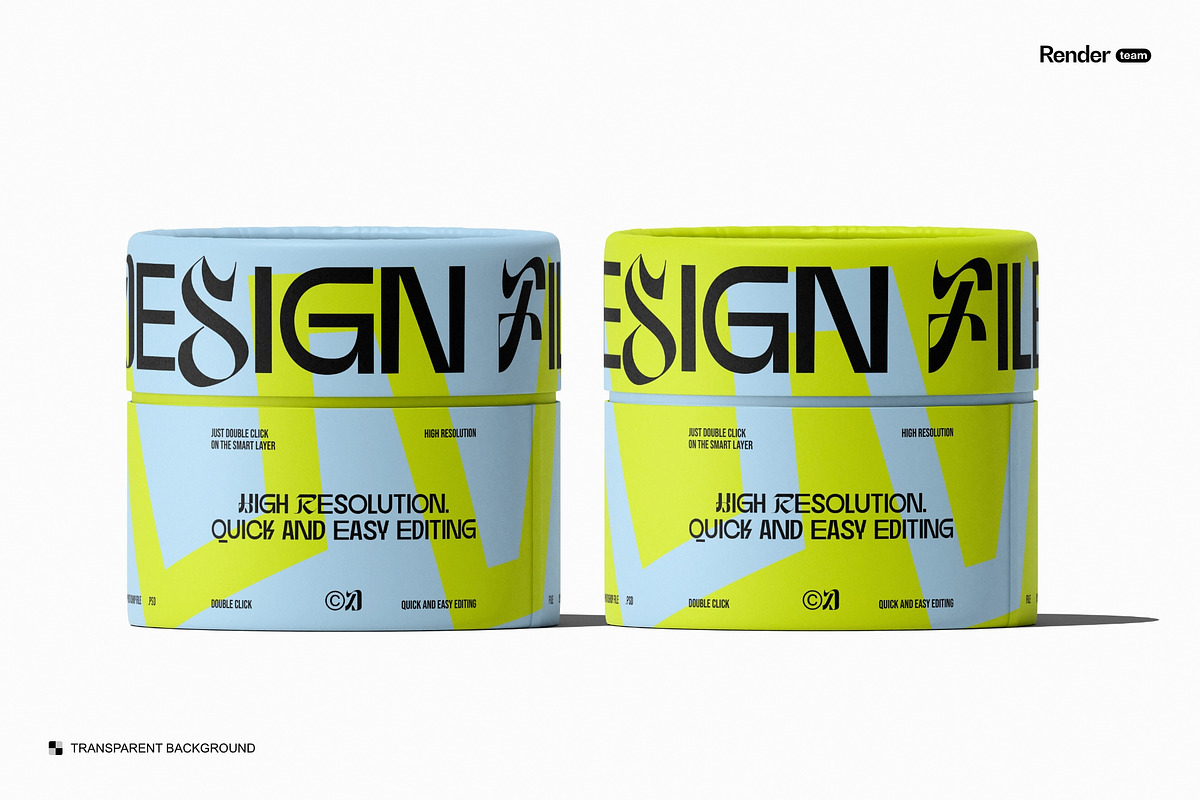 Paper Tube Mockup Set, a Packaging Mockup by Renderteam (Photo 11 of 20)