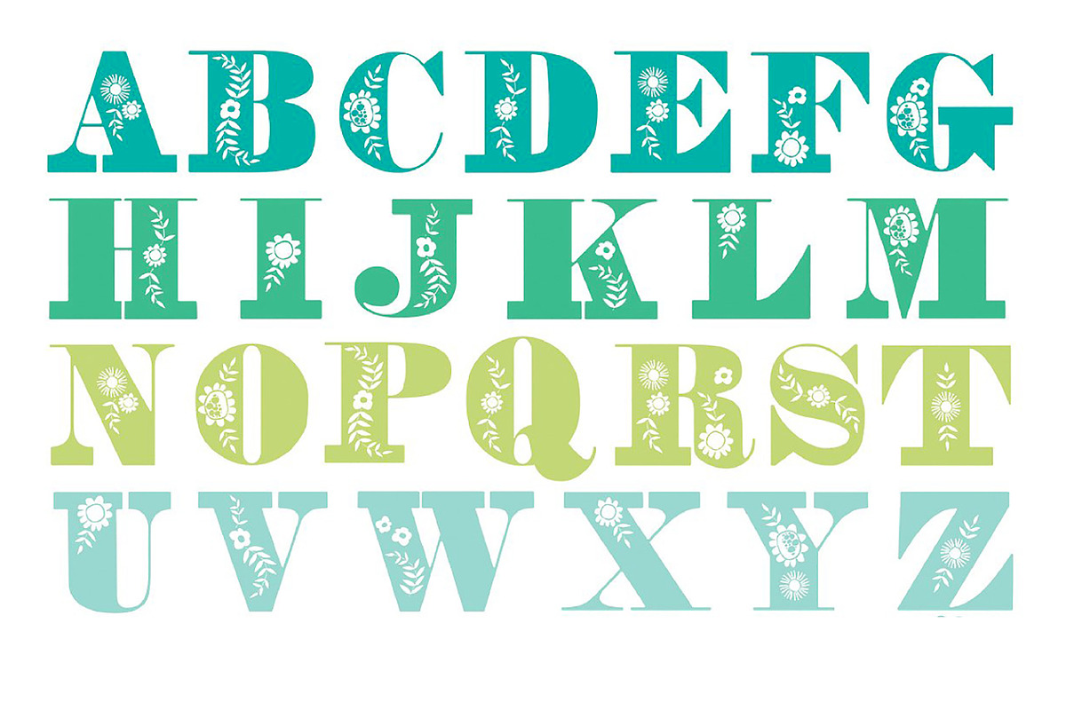 Anna Mea Floral Uppercase Font preview 2