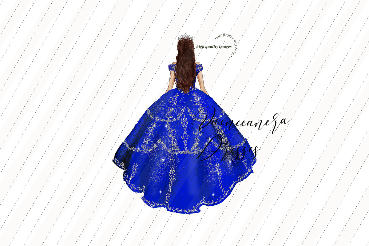 Elegant Royal Blue Princess Clipart, a Graphic by Sunflower Day Love (Photo 1 of 2)