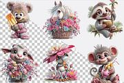 Watercolor Animal Mother's Day Clipa, an Illustration by SVGArt (Thumbnail 4 of 9)