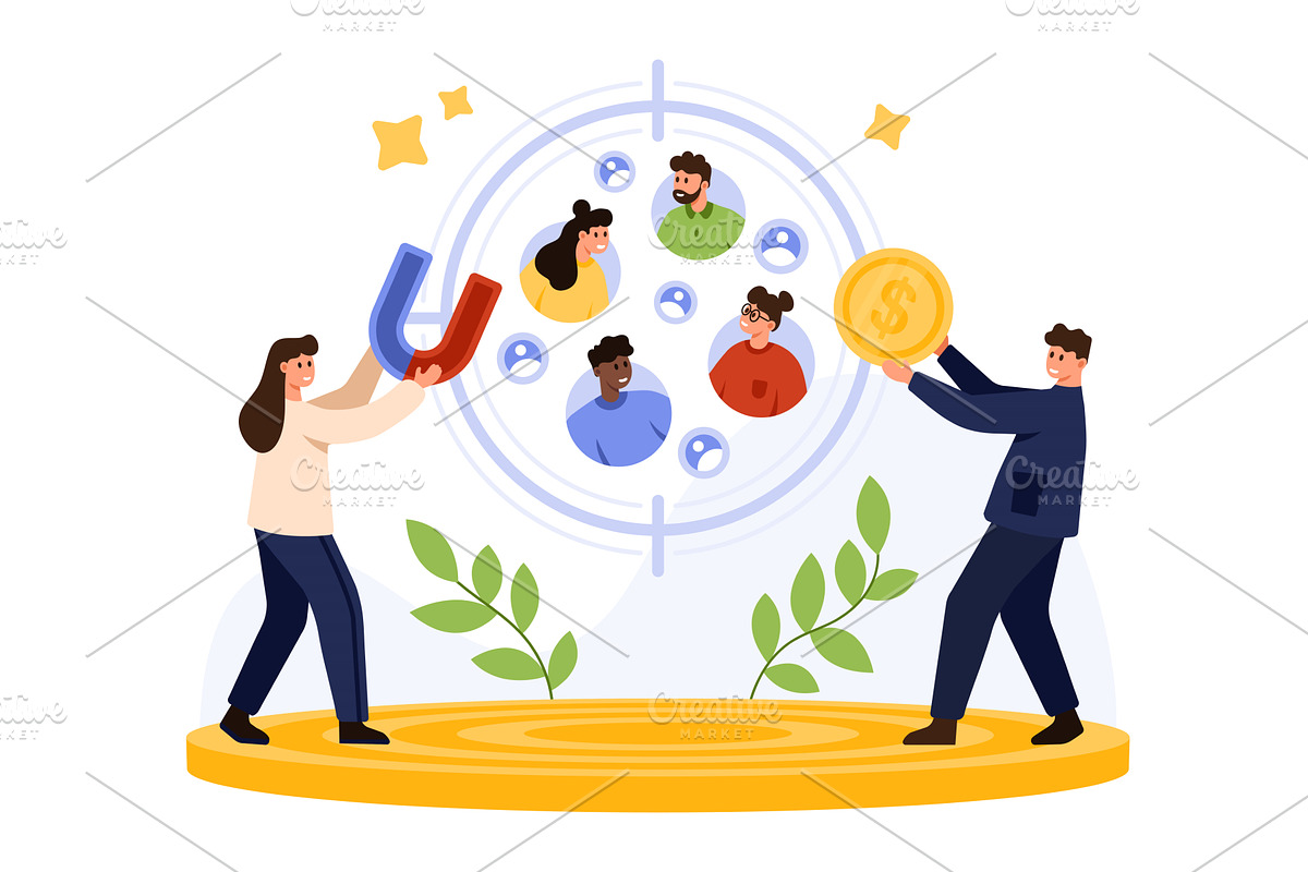 Target Audience Attraction in, a Person Illustration by Flashvector