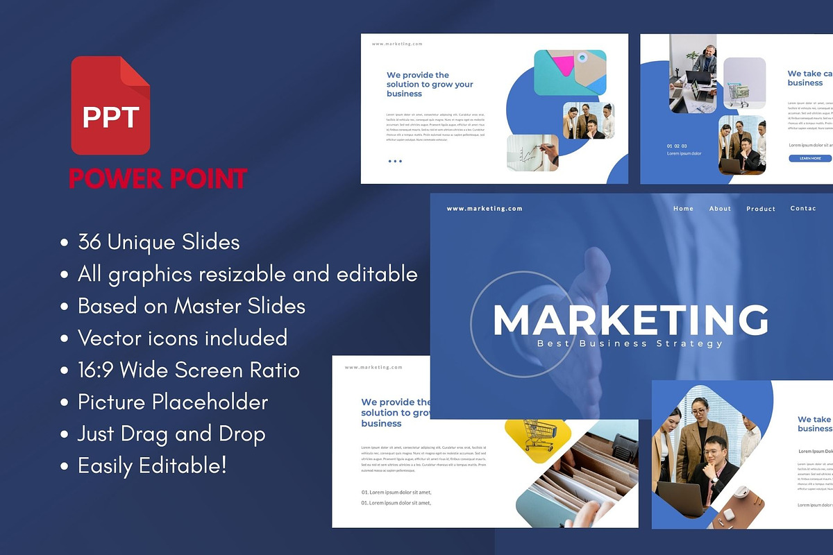 MARKETING  Business PowerPoint, a Presentation Template by Rizki Herdian (Photo 1 of 6)