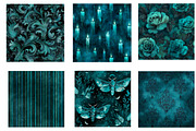 Teal Gothic digital paper, a Pattern Graphic by CreationArt (Thumbnail 3 of 6)