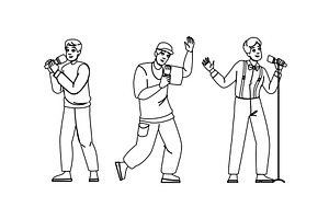 sing singer man vector, a Person Illustration by pikepicture