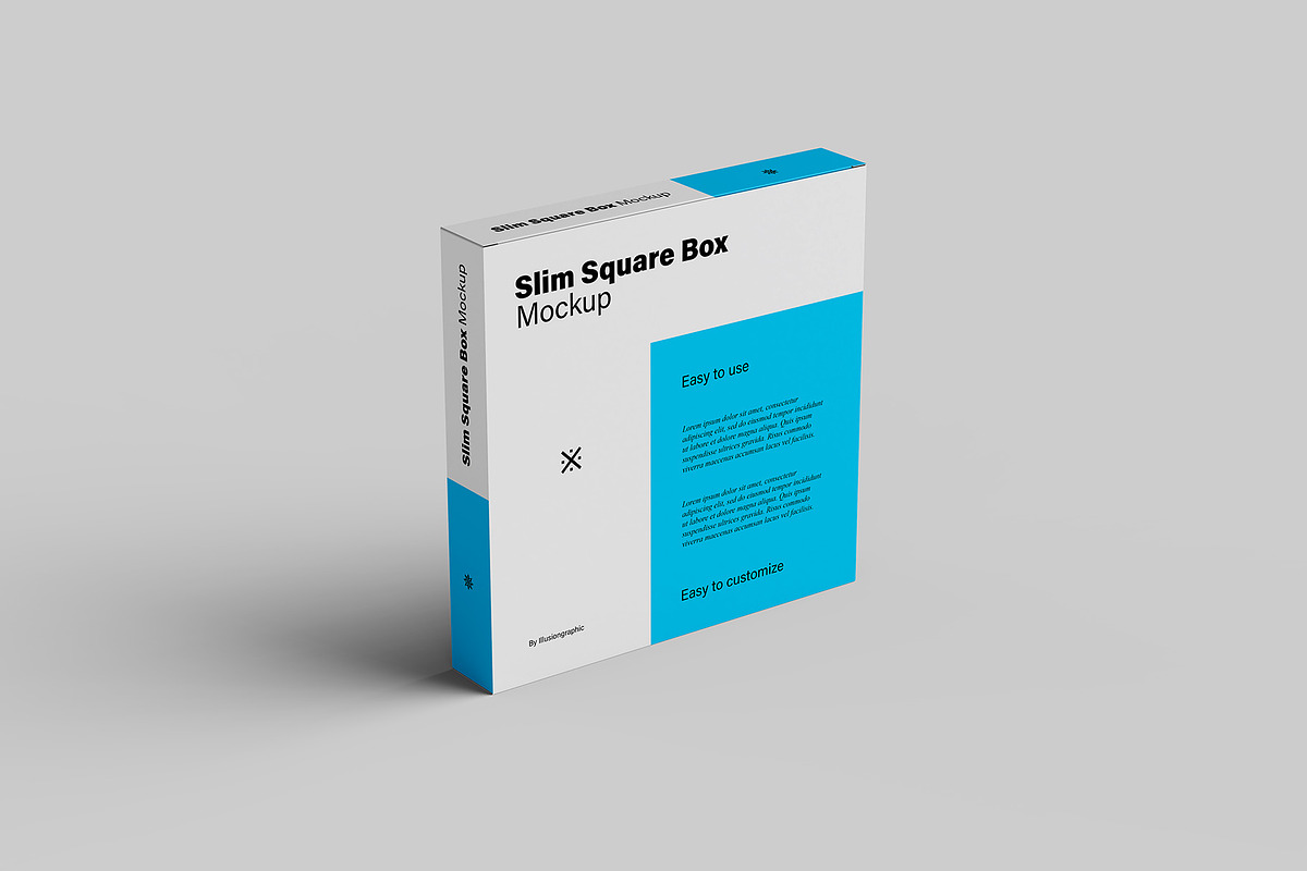 Slim Square Box Mockups - 6 views, a Mockup by Illusiongraphic (Photo 2 of 15)