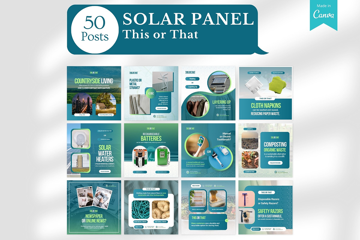 430 Solar Panel - Canva Templates, a Social Media Template by Viral Content Design (Photo 5 of 16)
