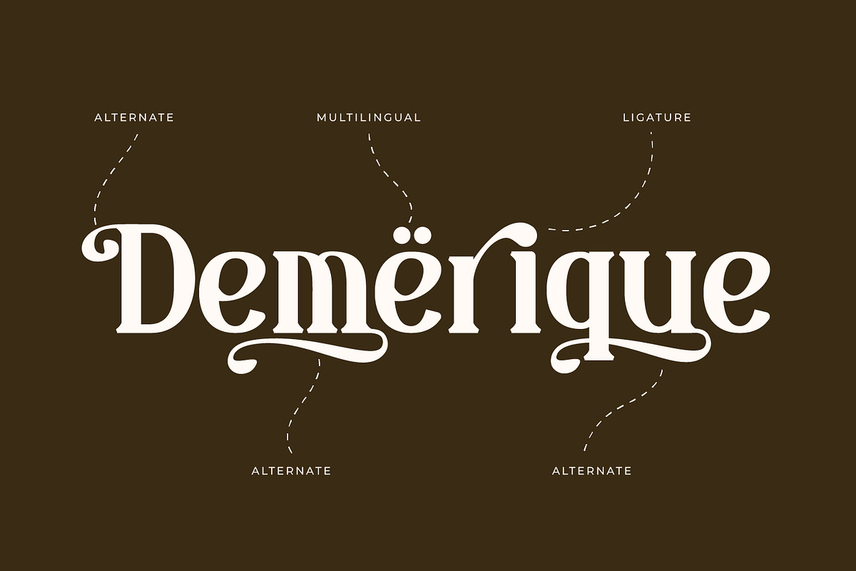 Demerique - Serif Typeface Font, a Serif Font by Rishsketch (Photo 3 of 15)