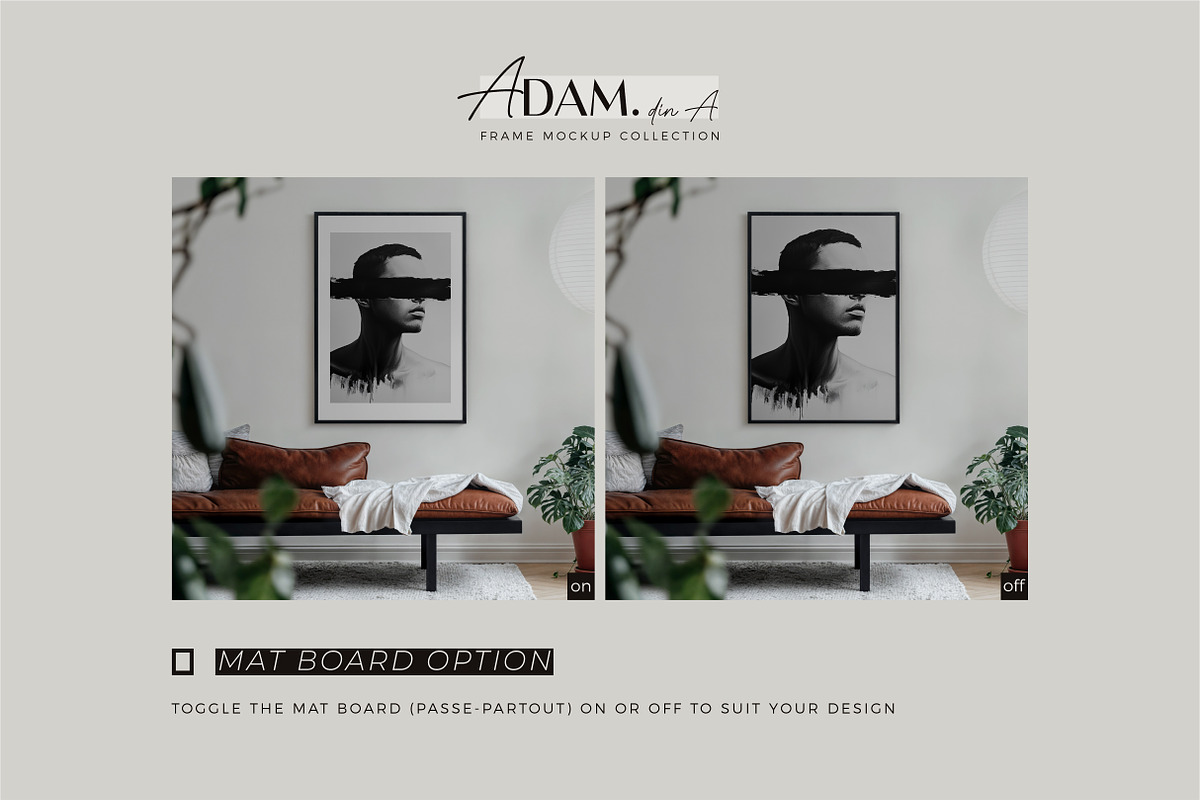 ADAM Din A | Frame Mockup Collection, a Product Mockup by Acierto Studio (Photo 5 of 11)