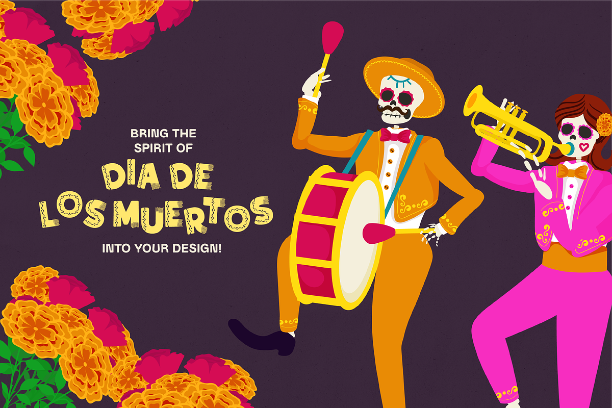 Dia De Los Muertos Character Set, an Illustration by Invisual Studio (Photo 10 of 10)