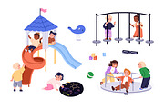 Happy kids playing on playground set, a Person Illustration by Good Studio (Thumbnail 3 of 3)