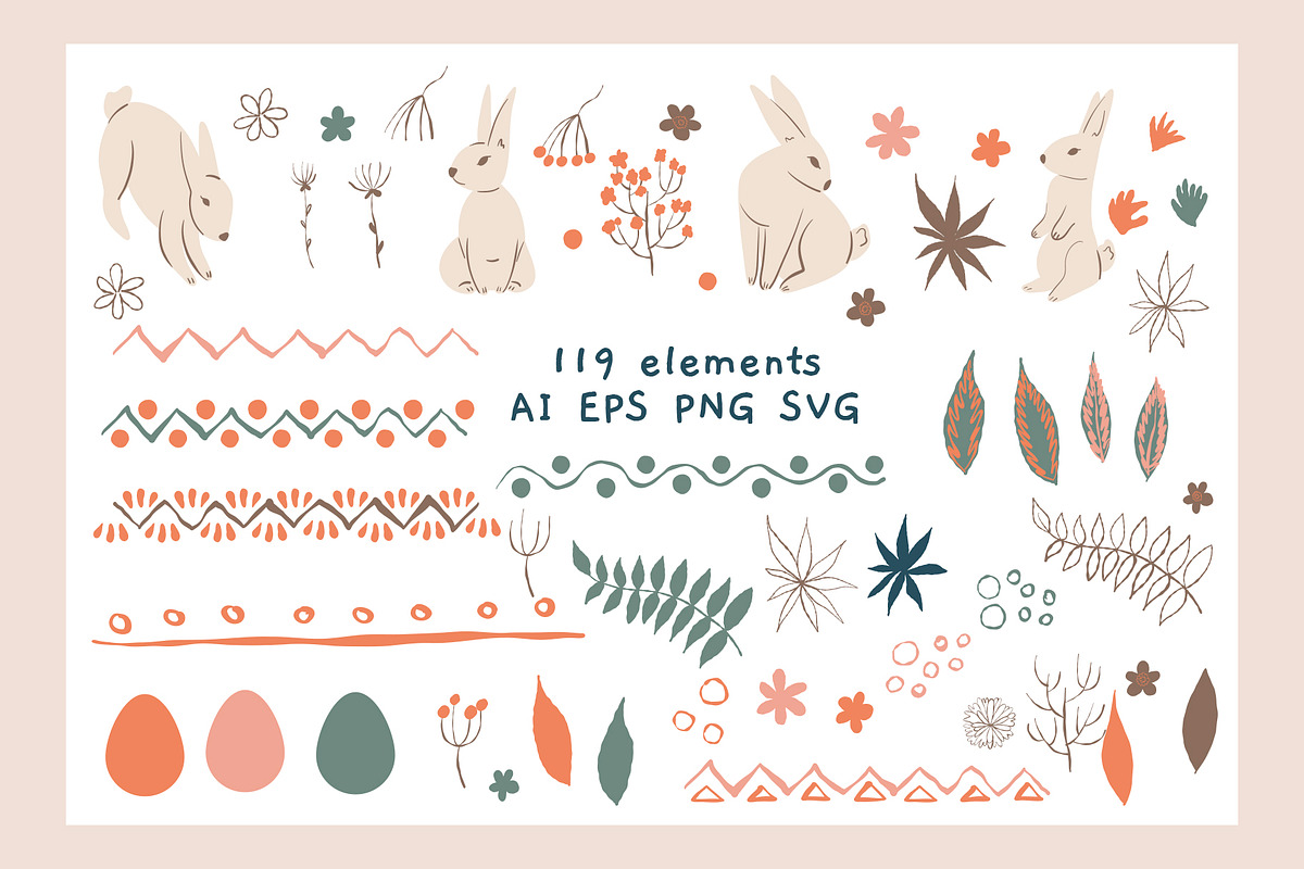 Easter bunny clipart, an Object Illustration by svetlatek (Photo 2 of 9)