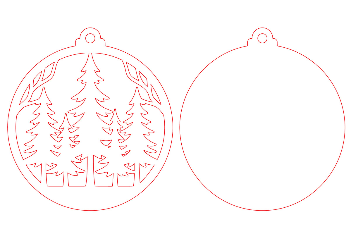 Forest Christmas Ornament Laser Cut, an Object Graphic by Libby Wishes (Photo 2 of 3)