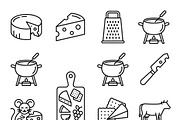 Bundles Set Cheese Brand Icons, an Outline Icon by adenpinkstore (Thumbnail 7 of 13)
