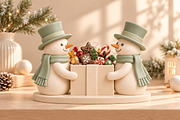 Christmas Snowman Candy Bowl STL, a Scene 3D Model by Layerology (Thumbnail 4 of 4)
