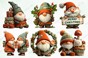 Christmas Gnome Clipart Bundle, an Illustration by Creative Art (Thumbnail 4 of 10)