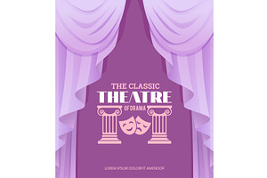 Theatre poster. luxury curtains for, an Illustration by Onyx