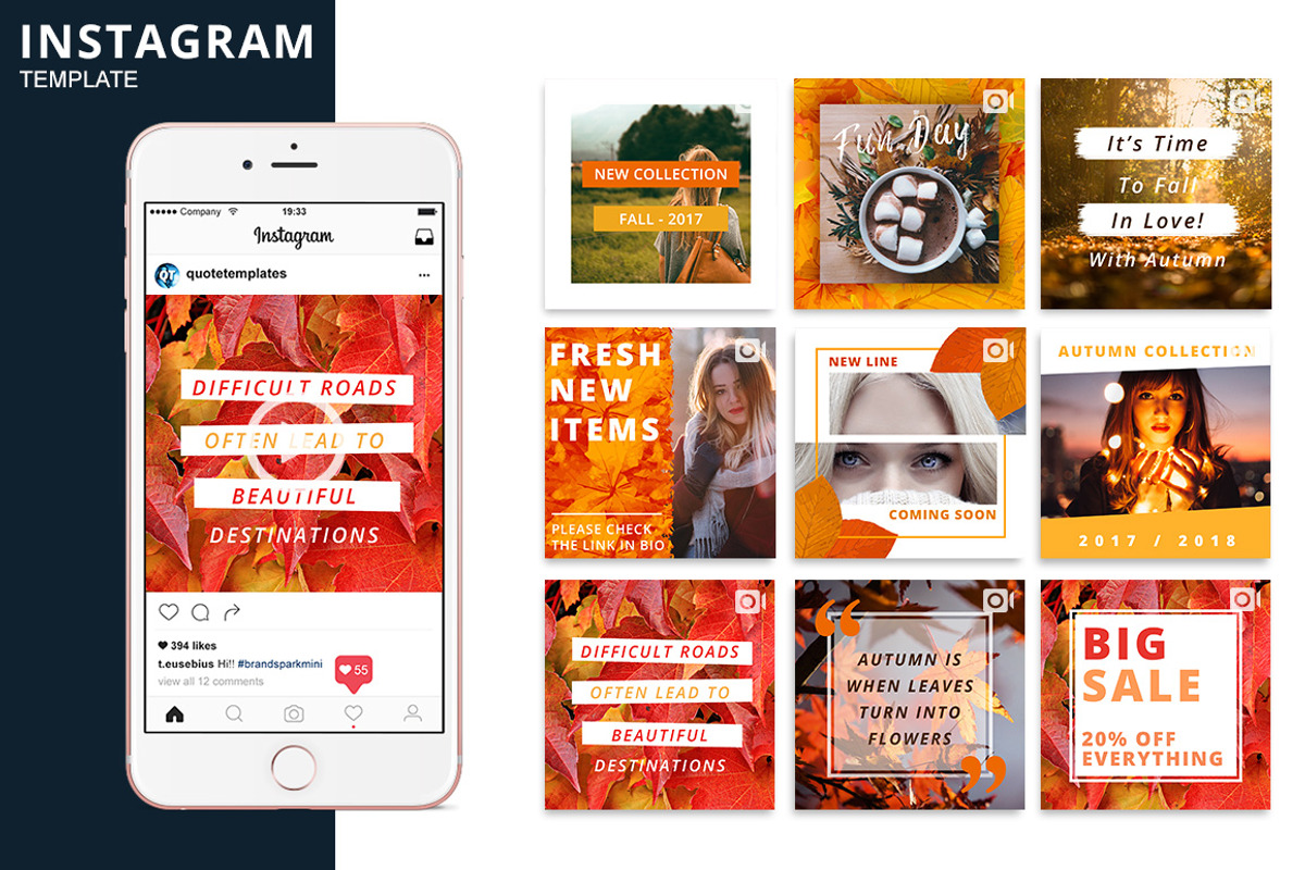 Autumn Instagram Animated Template, a Social Media Template by Brandspark Mini (Photo 1 of 2)