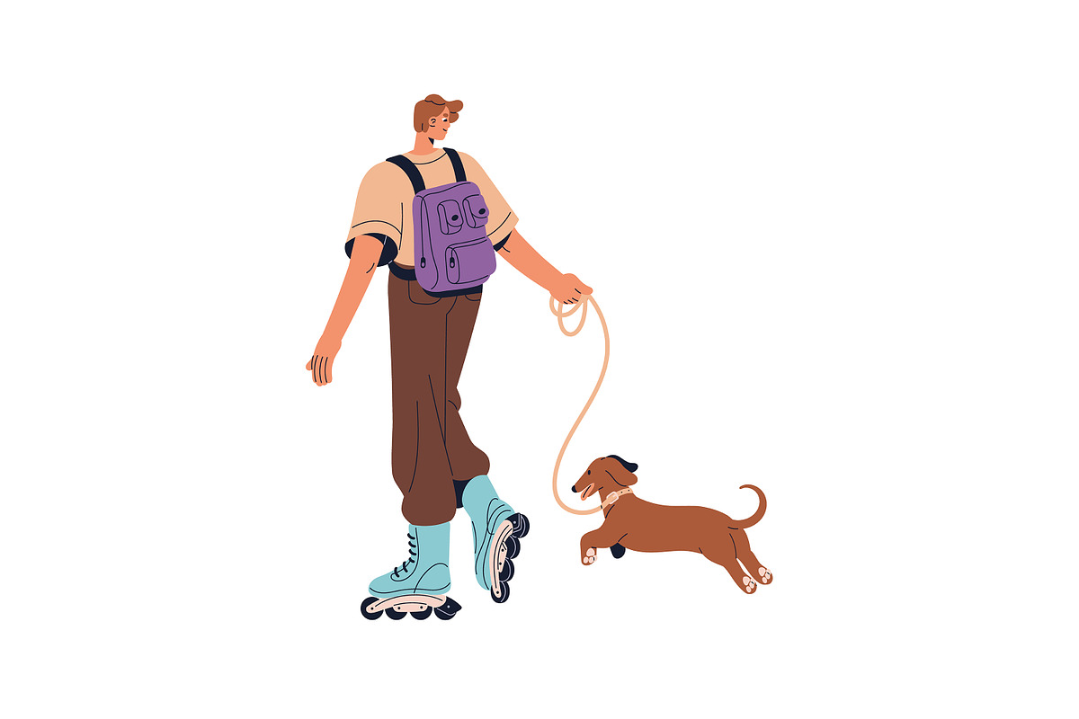 Happy people on roller skates set, a Person Illustration by PaperTrident (Photo 6 of 15)