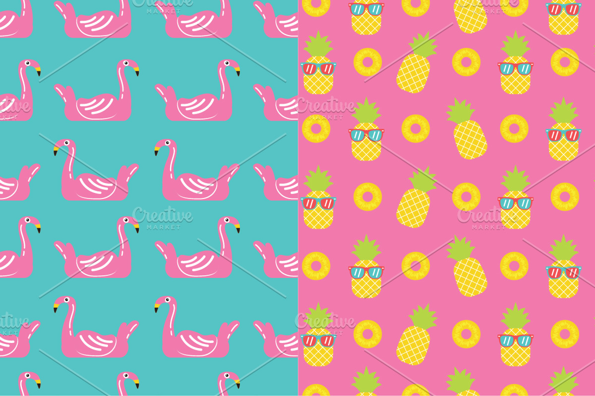 summer seamless pattern set, a Pattern Graphic by faitotoro (Photo 3 of 5)