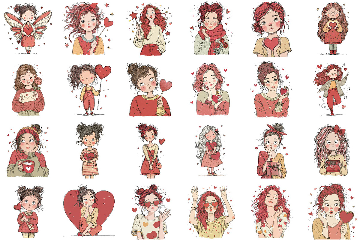Valentine Rose Gold Reverie Girl Cli, an Illustration by Sublimation Artist (Photo 2 of 6)