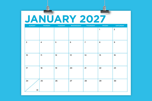 2027 8.5x11 Inch Bold COLOR Calendar preview 7