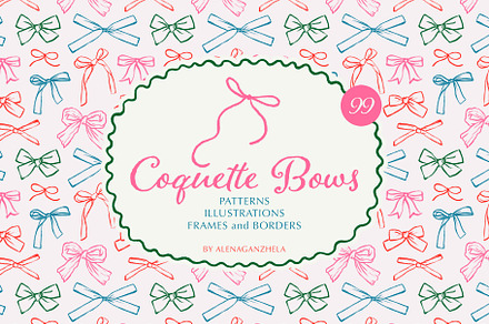COQUETTE BOWS - patterns & cliparts