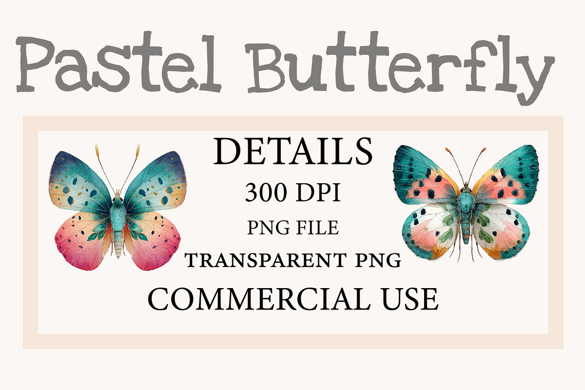 Pastel Butterfly PNG Sublimation, an Illustration by Designworld (Photo 2 of 10)