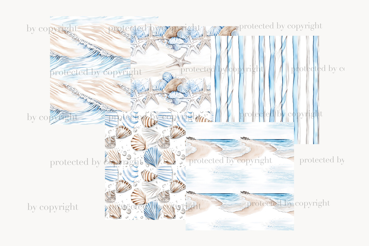Summer Beach Paper Collection, a Pattern Graphic by GlamArtZhanna (Photo 3 of 4)