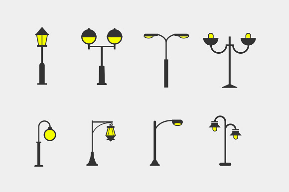 8 Street Lamp Icons