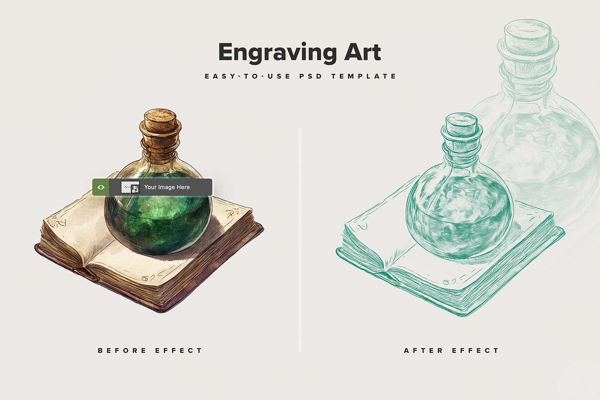 Engraving Art Photo Effect, a Layer Style Add-On by Creative Veila (Photo 2 of 9)