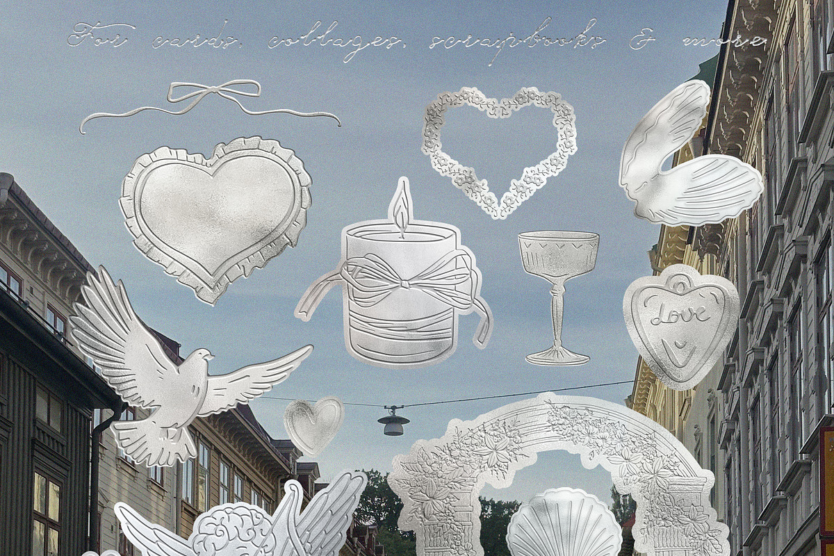 Silver Embossed Romance Collection, an Object Graphic by AnMark (Photo 10 of 15)