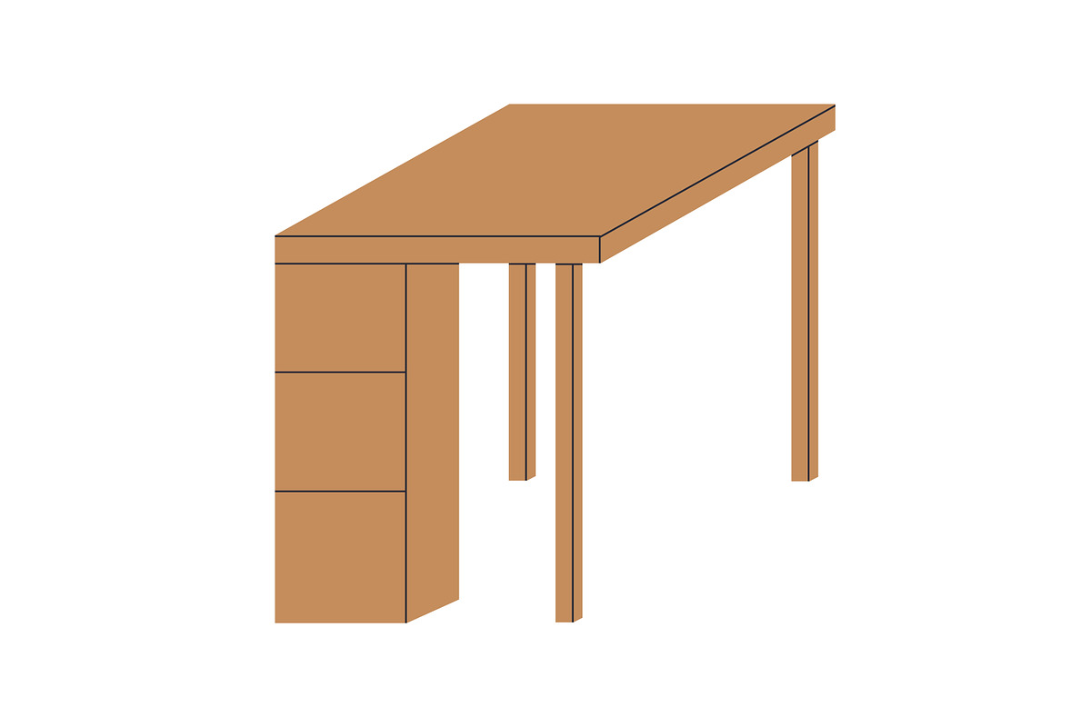 Desks, tables set. Wooden furniture, an Object Illustration by Good Studio (Photo 4 of 9)