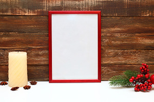 Photo frame in interior containing frame, interior, and photoframe