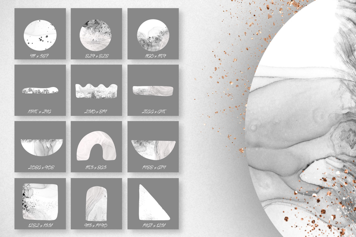 Abstract Shapes and Golden Decor, a Decorative Illustration by Elina Kovtunova (Photo 7 of 15)