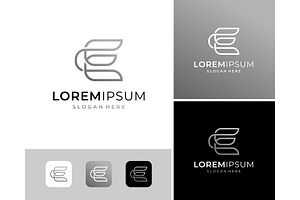 Letter E Line Abstract Luxury Logo, a Branding & Logo Template by ika trisiana