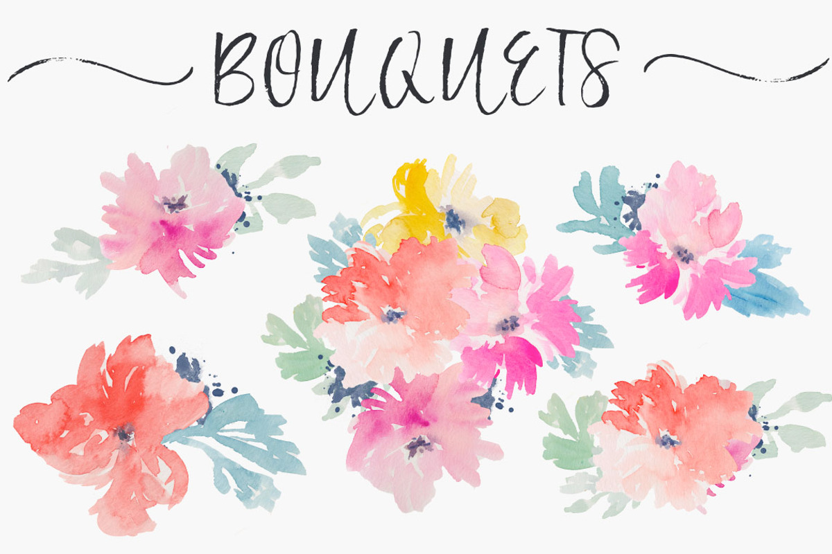 Spirit Flowers - Watercolor Clip Art, an Illustration by Angie Makes (Photo 2 of 2)