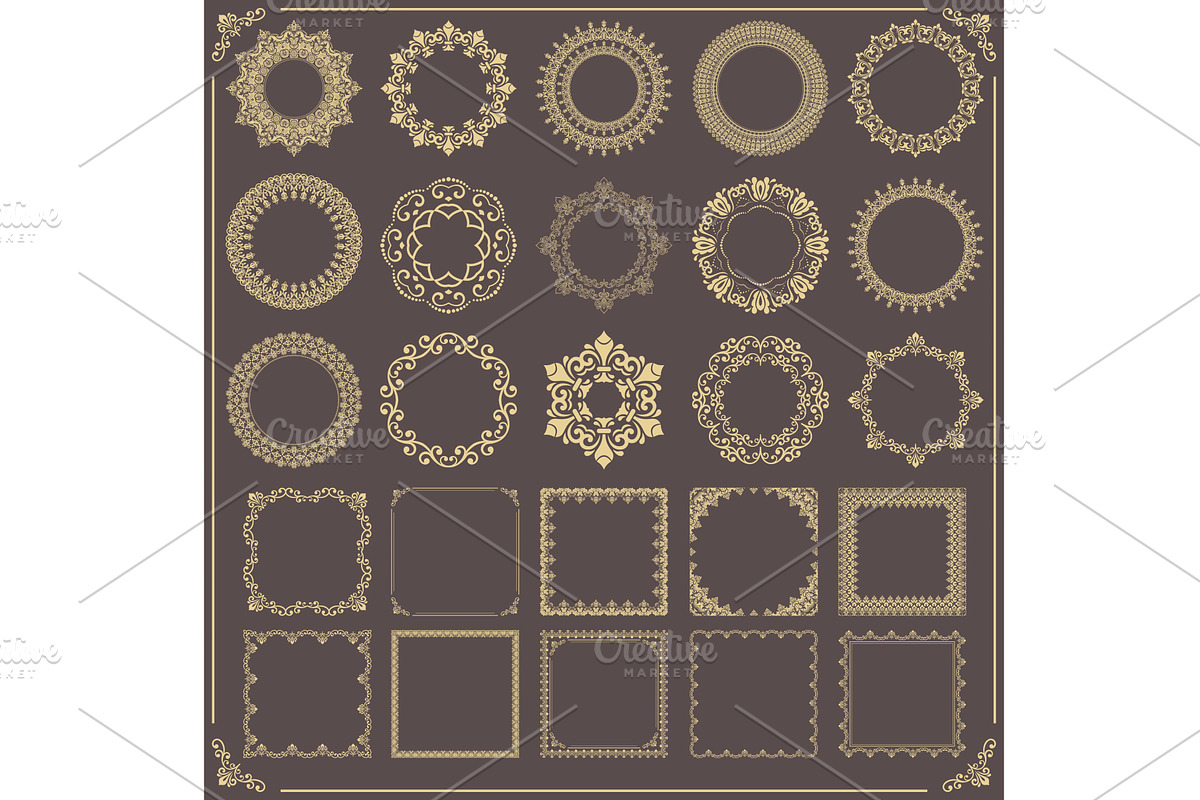 Vintage Big Set of Round Patterns, a Decorative Illustration by FineArtStudio (Photo 1 of 3)