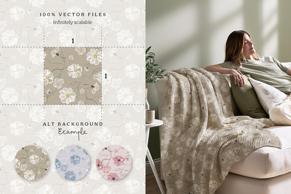 Dreamy floral seamless pattern set, a Pattern Graphic by Momosama Studio (Photo 2 of 5)