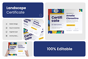Arthena Landscape Certificate, a Stationery Template by Annora Studio (Thumbnail 1 of 6)