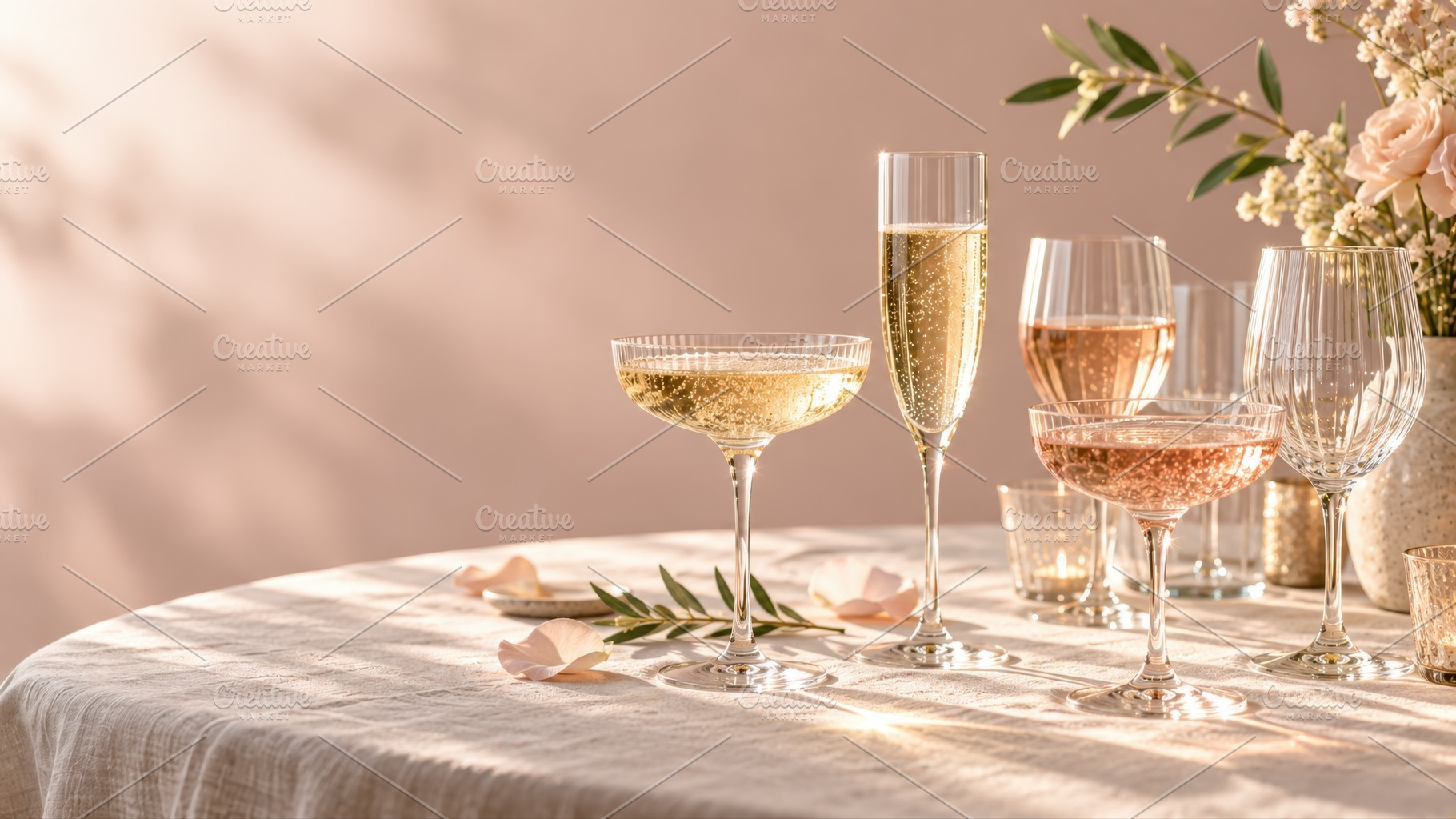 Celebration with drinks on a table, a Photo by Beautiful things