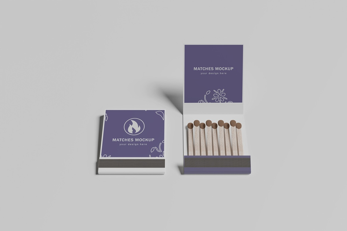 Matches Mockup, a Packaging Mockup by Pexelyou (Photo 5 of 7)