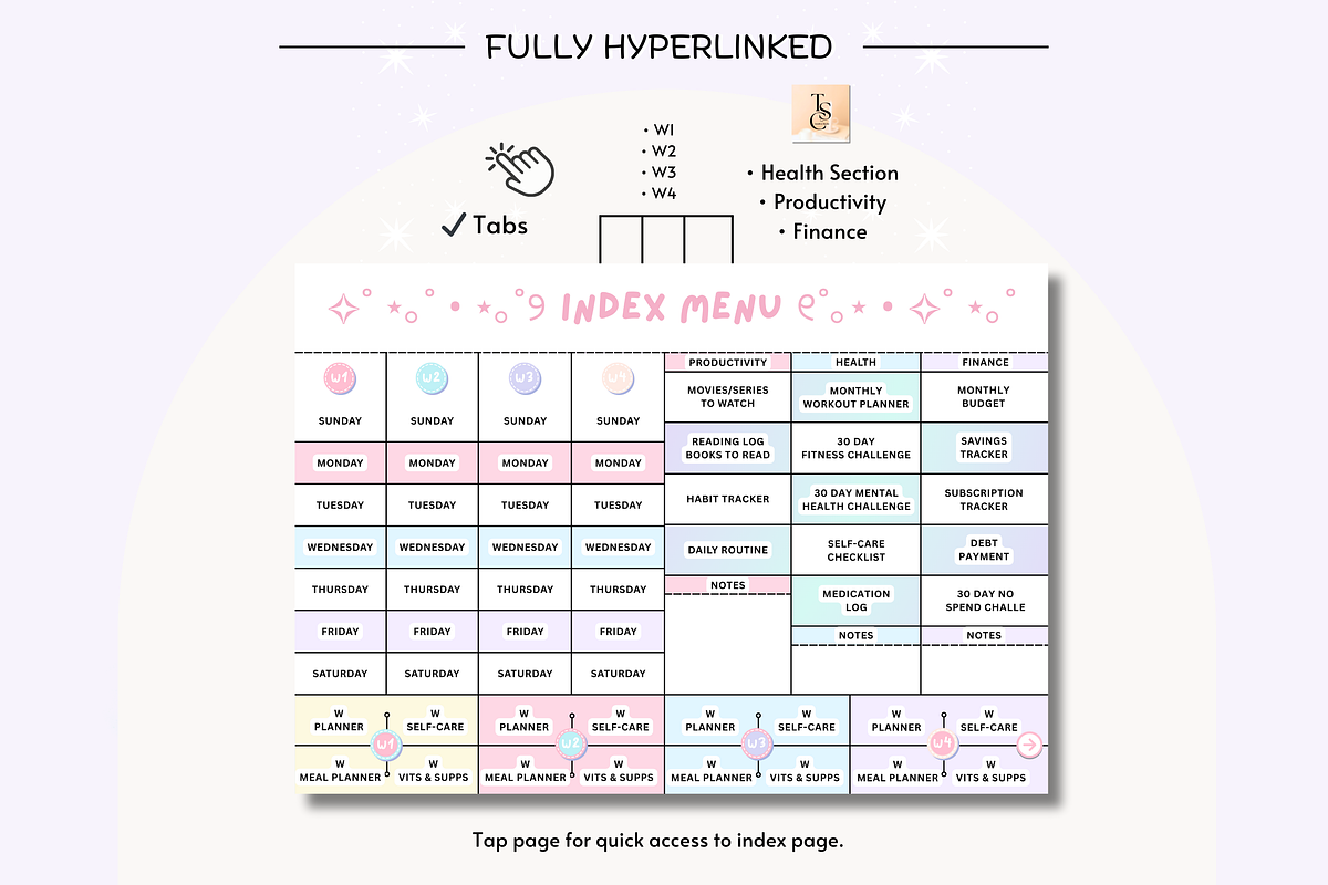 ADHD Purple Pastel Digital Planner preview 4