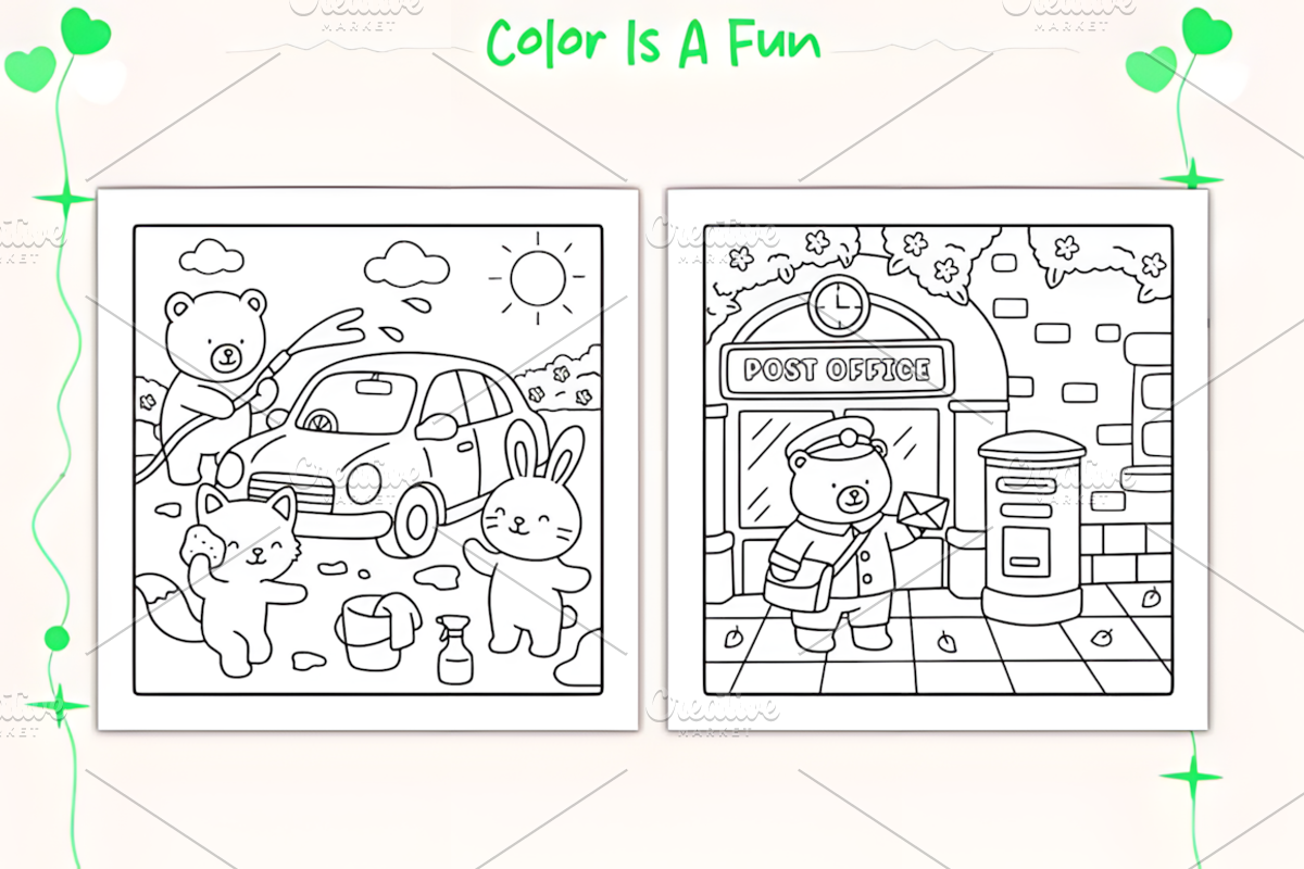 Fuzzy Life Cute and Comfy Coloring, an Animal Illustration by Design Station (Photo 3 of 4)