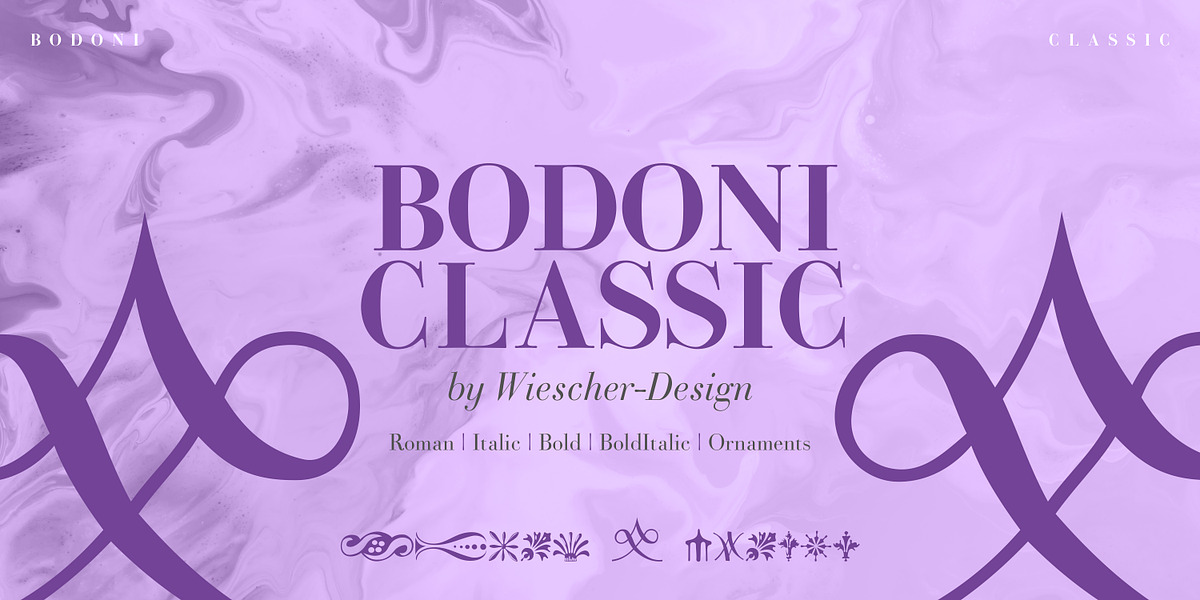 Bodoni Classic, a Serif Font by Wiescher-Design (Photo 1 of 2)