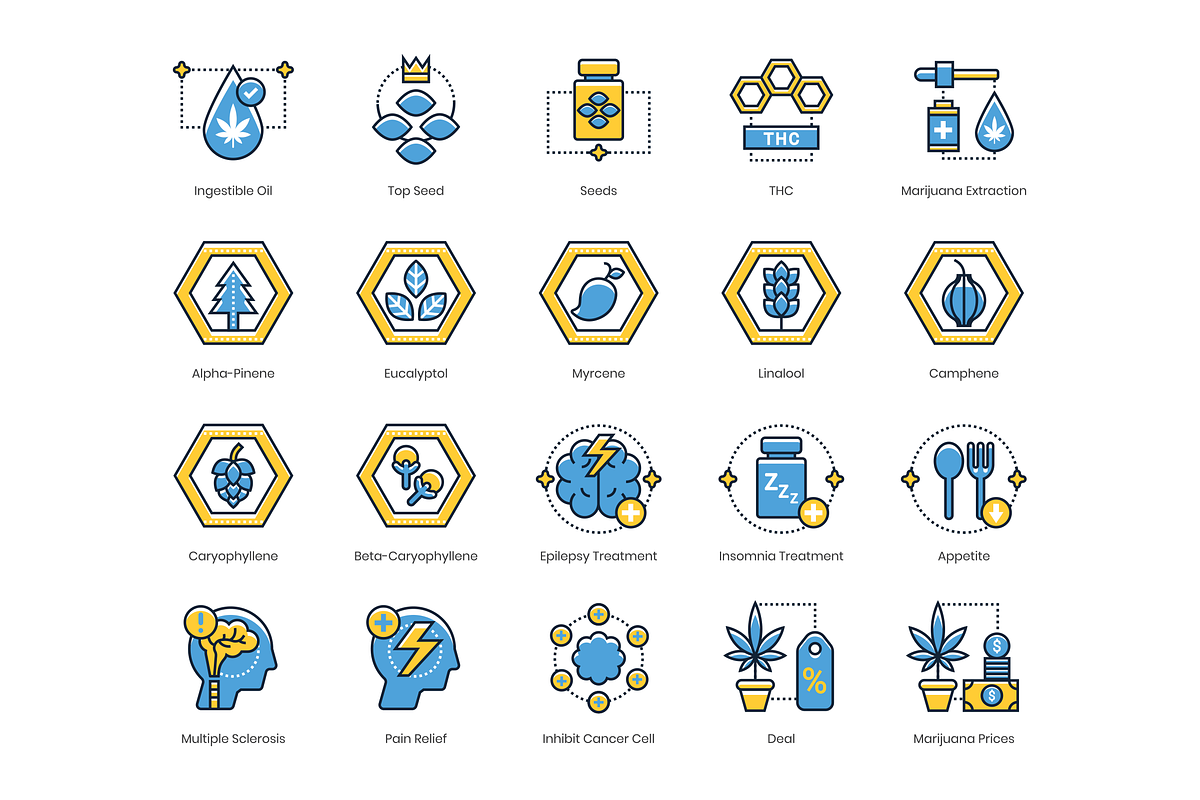 90 Marijuana Icons - Kinetic Series, an Icon by Flat Icons