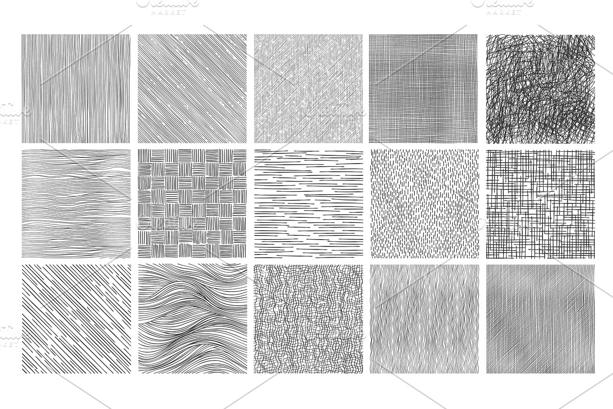 Line crosshatch patterns, a Decorative Illustration by Vector Tradition