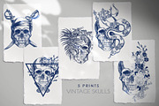 VINTAGE SKULLS, a Pattern Graphic by LanaDzi (Thumbnail 6 of 8)