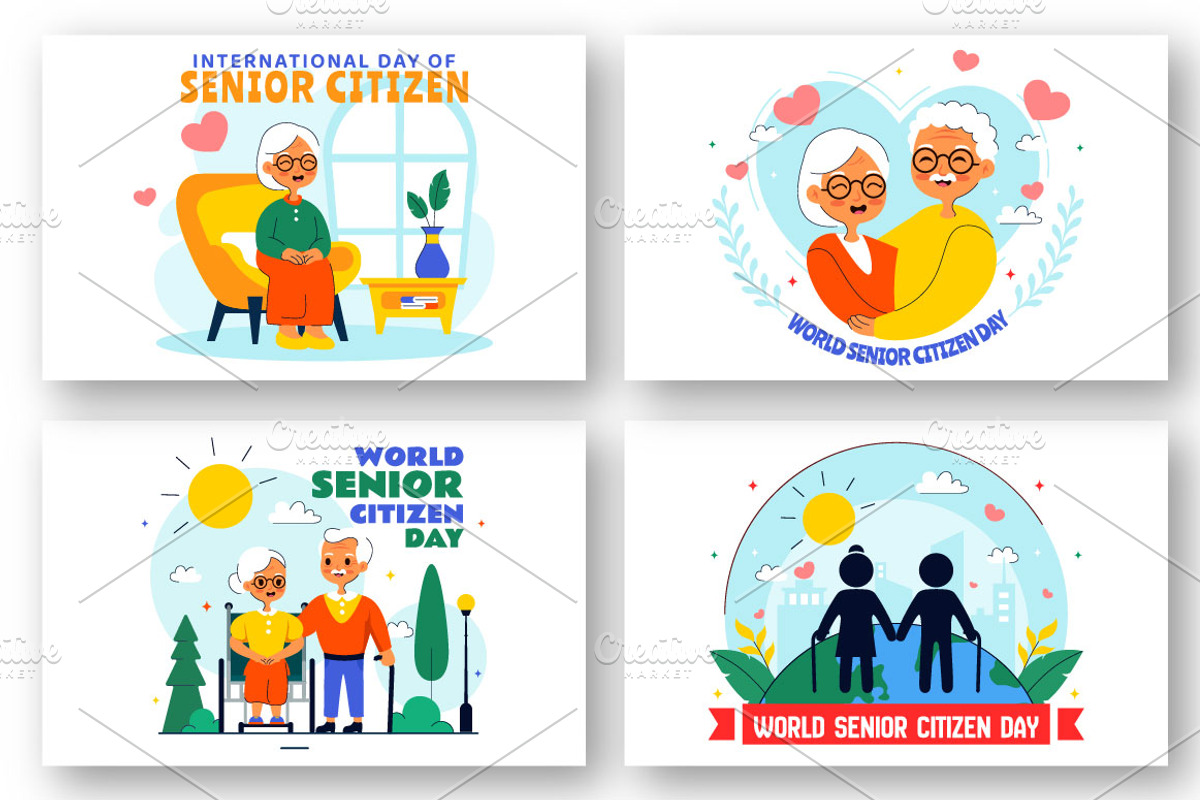 10 Senior Citizen Day Illustration, a Person Illustration by denayunebgt (Photo 3 of 4)
